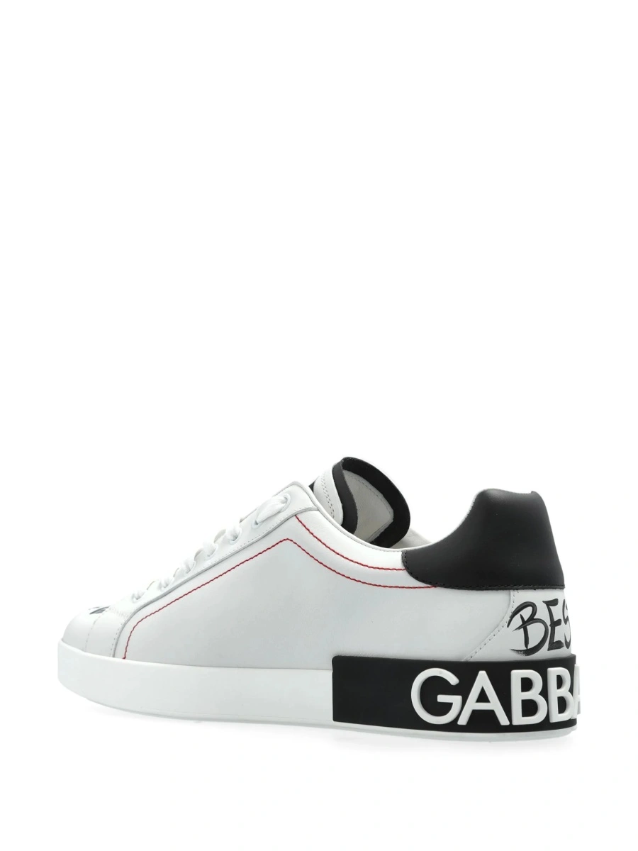 Sneakers Dolce &amp; Gabbana albi din piele - Img 3