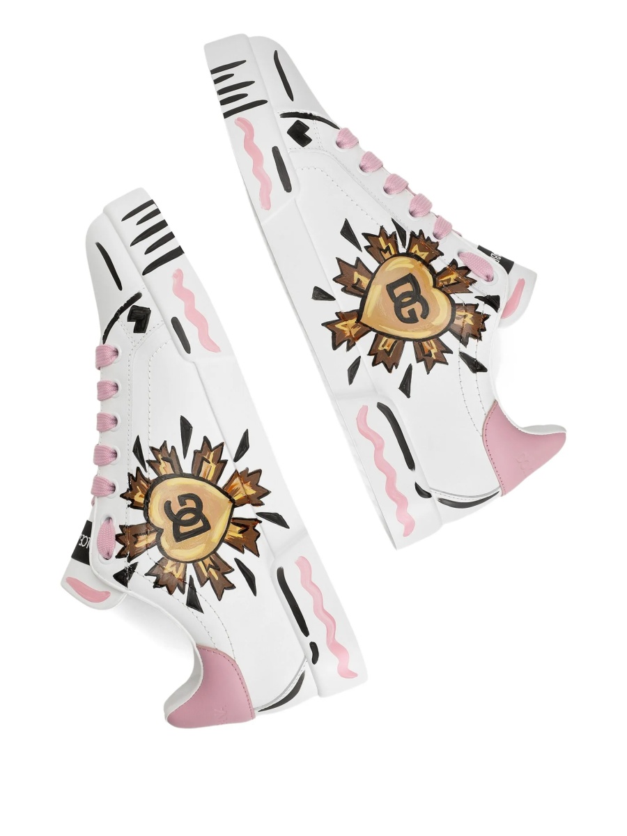 Sneakers Dolce &amp; Gabbana albi din piele - Img 4