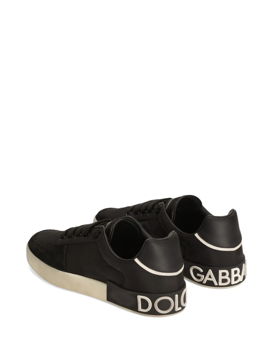 Sneakers Dolce &amp; Gabbana negri din piele si poliamida - Img 3