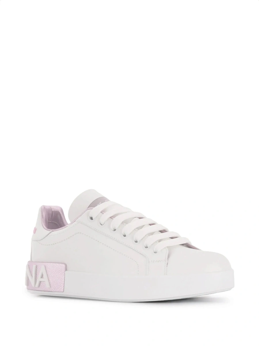 Sneakers Dolce &amp; Gabbana 'Portofino' albi din piele - Img 5