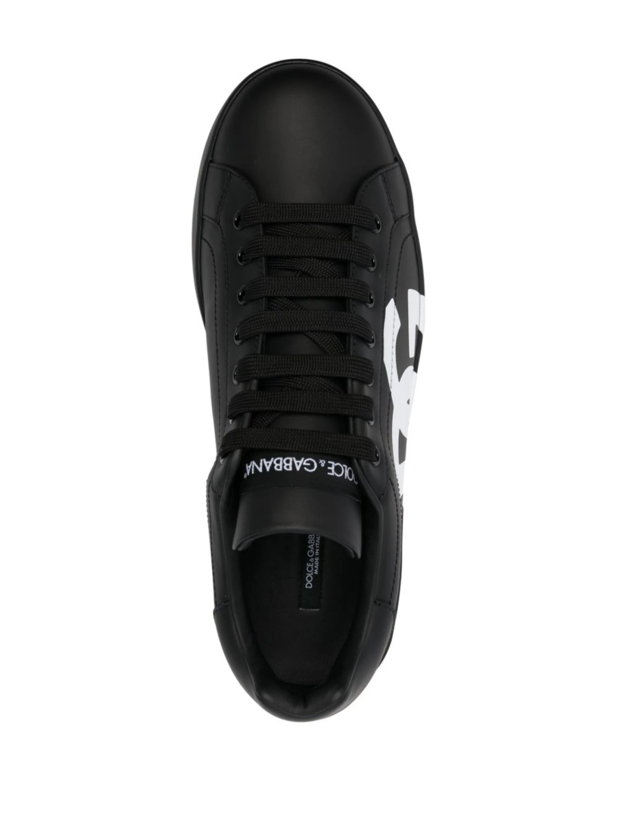 Sneakers Dolce &amp; Gabbana Portofino negri din poliamida si vascoza - Img 4
