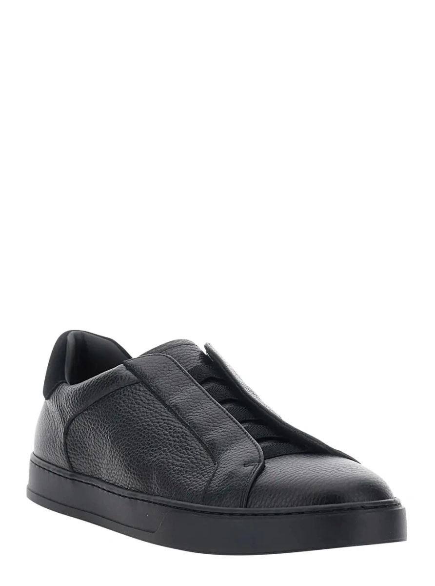 Sneakers Doucal's negri din piele 'Spencer' - Img 2