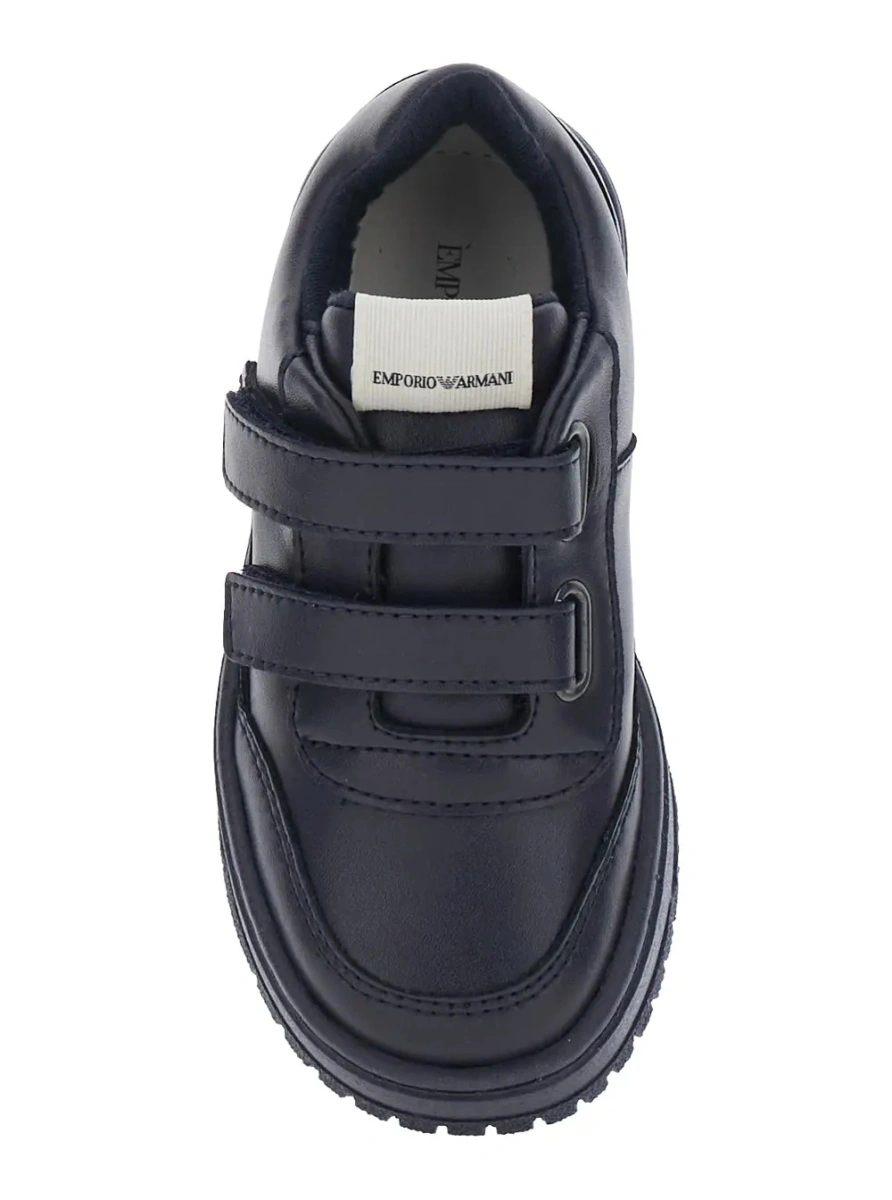 Sneakers EMPORIO ARMANI KIDS albastri din piele - Img 4