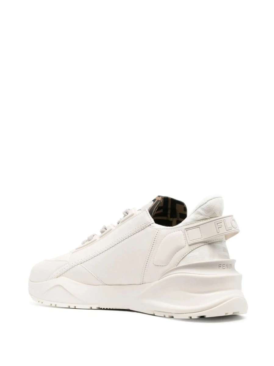 Sneakers Fendi 'Flow' albi din piele si jacquard FF - Img 6