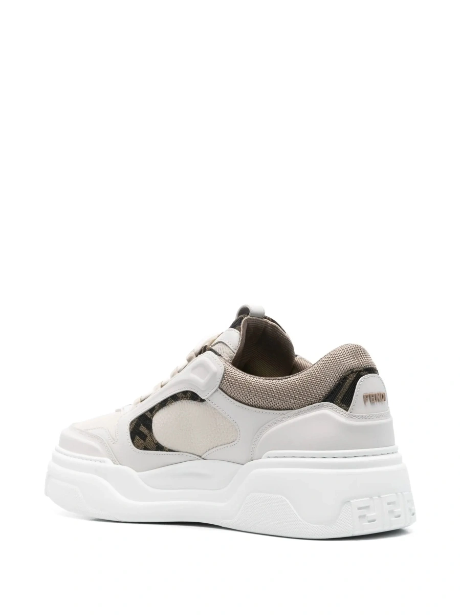 Sneakers Fendi 'Force' albi din jacquard FF si piele - Img 6