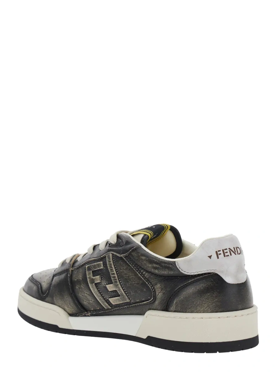 Sneakers Fendi gri din piele - Img 3