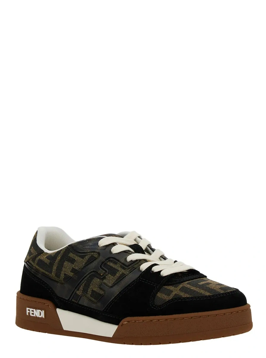 Sneakers Fendi maro din piele 'Fendi Match' - Img 2