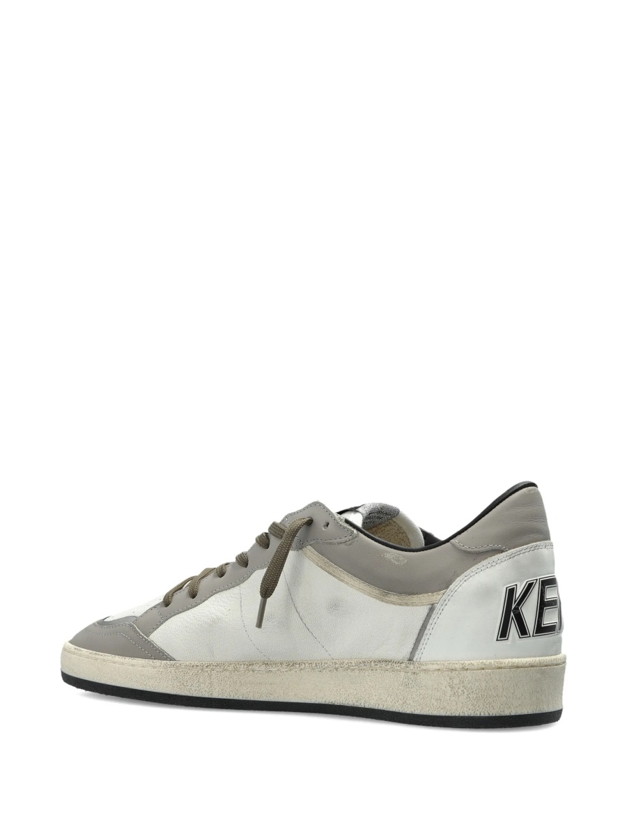 Sneakers Golden Goose albi din piele intoarsa si piele - Img 3