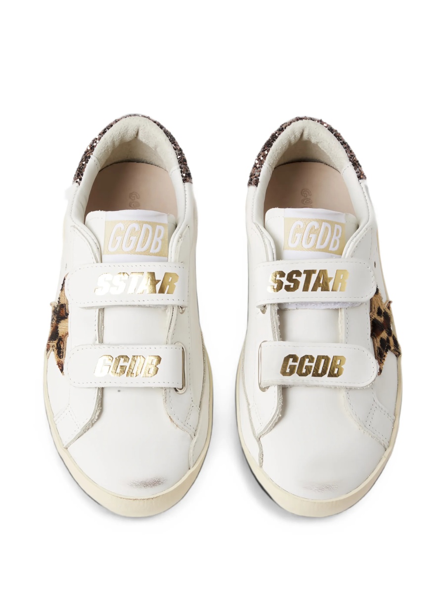 Sneakers Golden Goose albi din piele si bumbac - Img 4