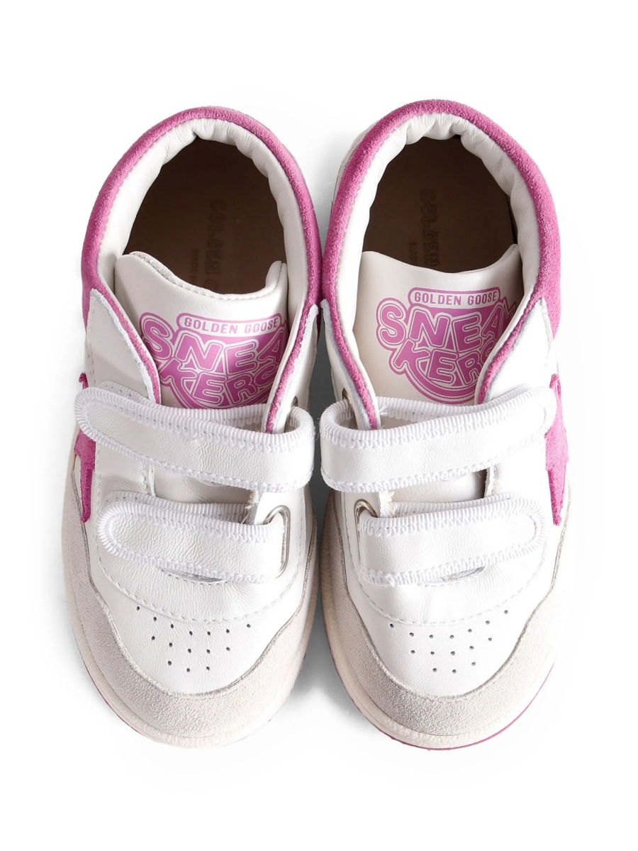 Sneakers Golden Goose albi din piele si piele intoarsa - Img 4