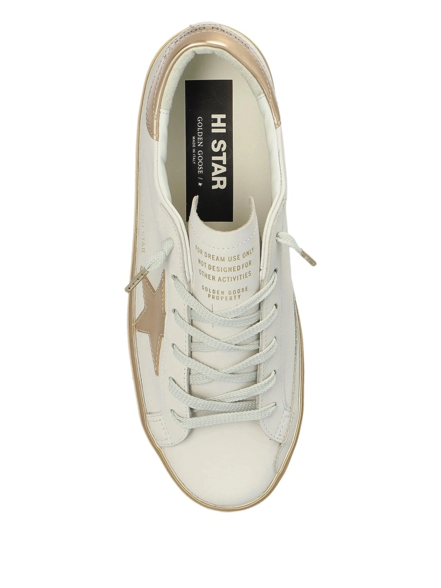 Sneakers Golden Goose albi din piele - Img 4