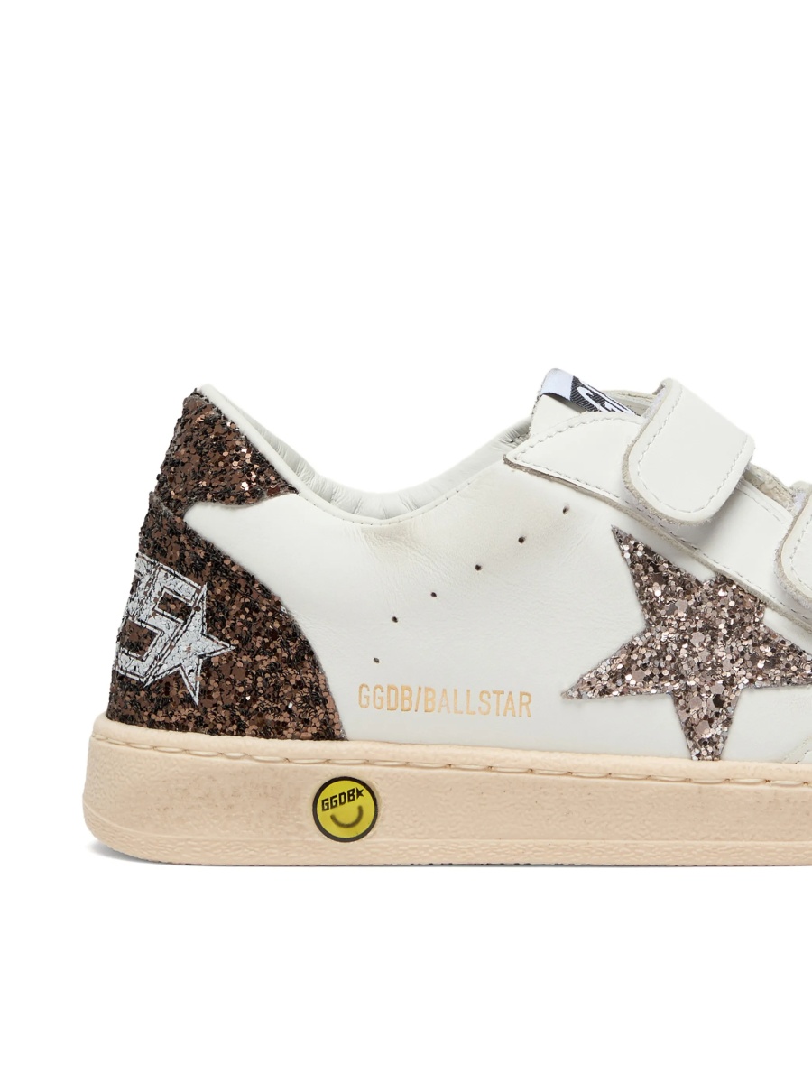 Sneakers Golden Goose albi din slipici si piele - Img 5