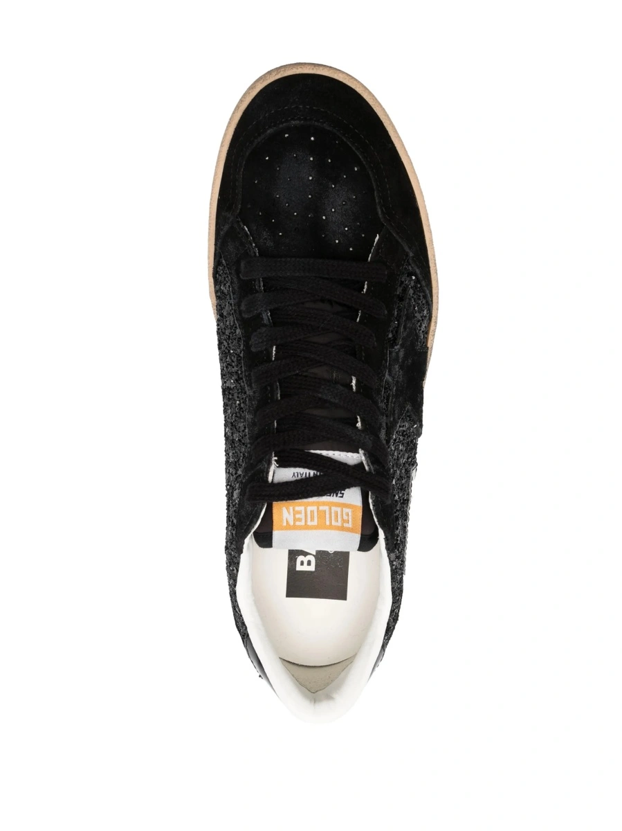 Sneakers Golden Goose ball star negri din cauciuc si piele intoarsa - Img 4