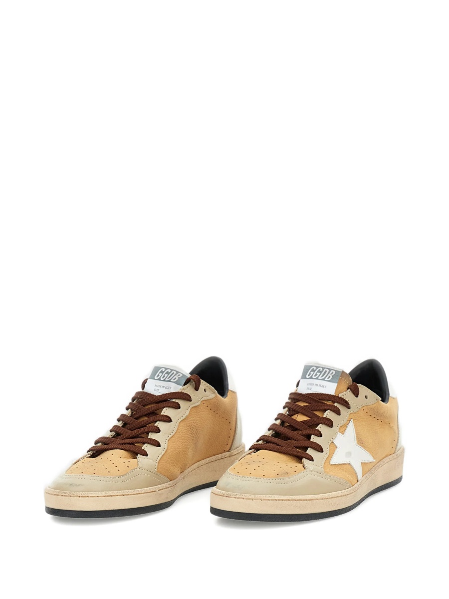 Sneakers Golden Goose ball star neutri din piele - Img 2