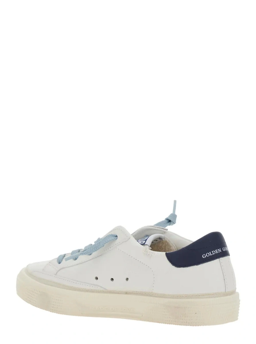 Sneakers GOLDEN GOOSE KIDS albi din piele 'May' - Img 3