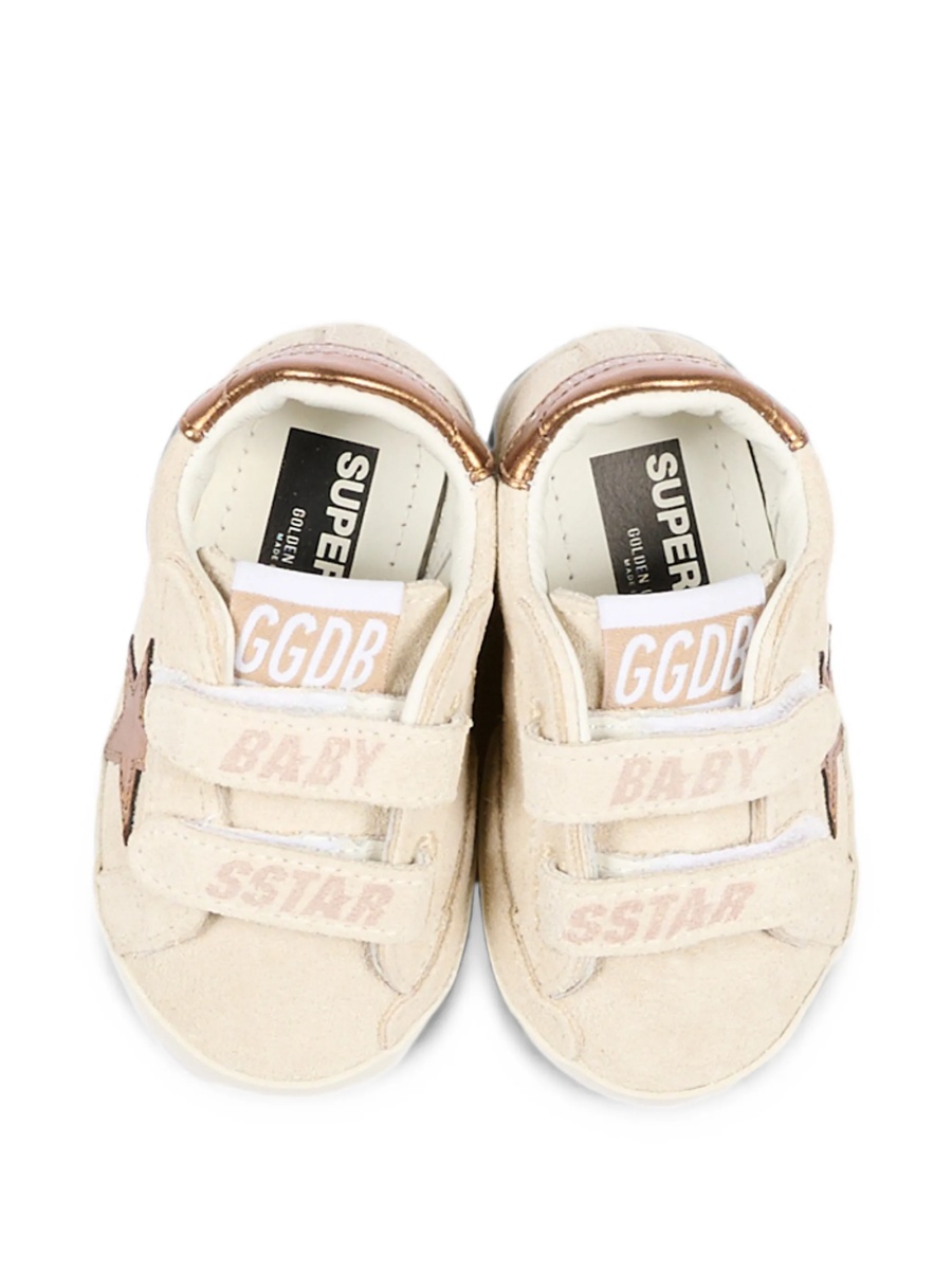 Sneakers Golden Goose neutri din piele intoarsa si piele - Img 4
