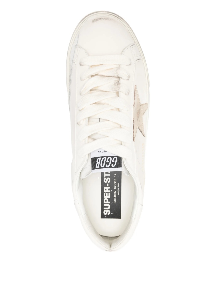 Sneakers Golden Goose star albi din piele - Img 4
