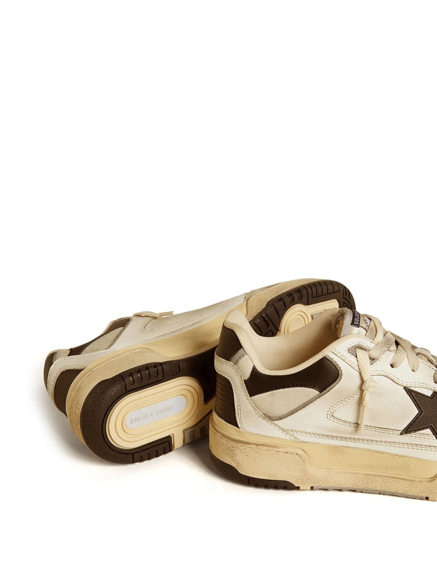Sneakers Golden Goose star albi din piele - Img 2