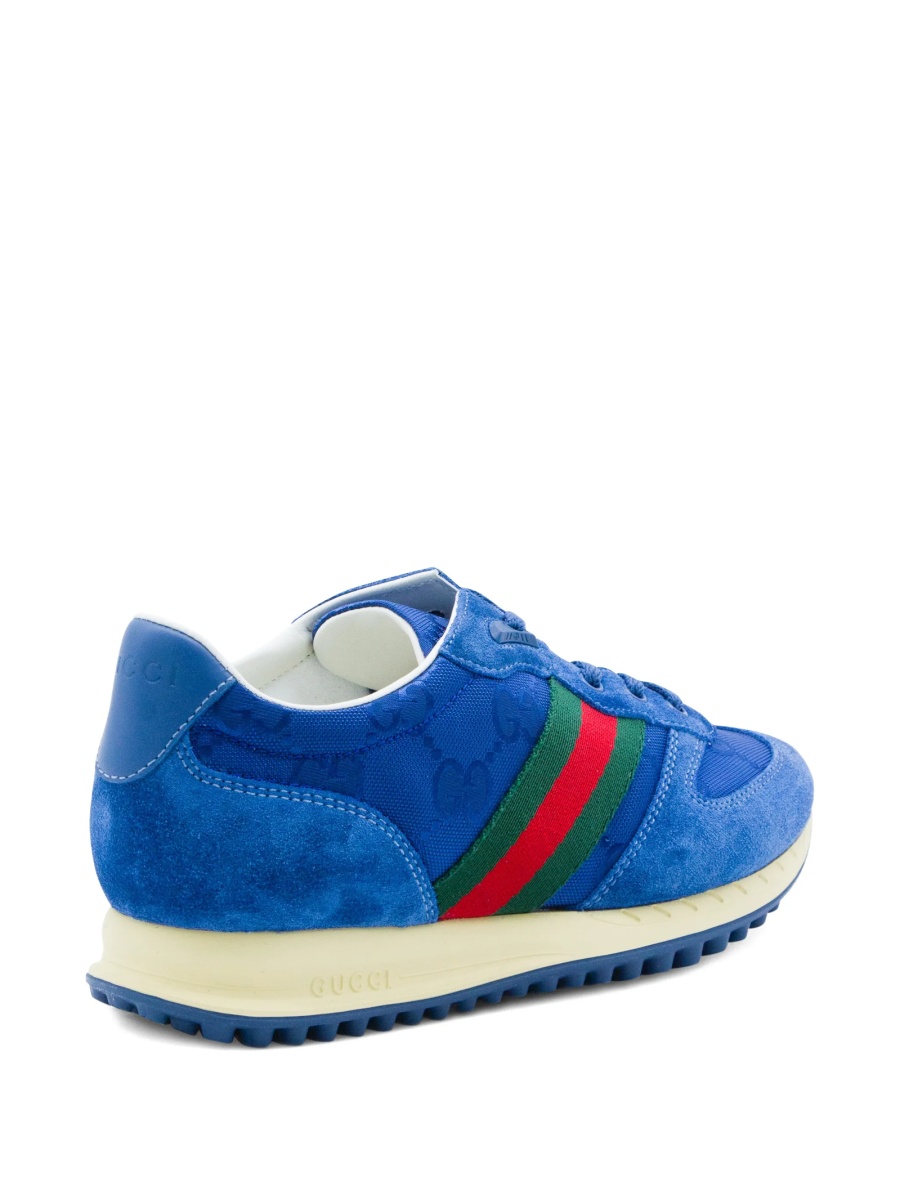 Sneakers Gucci albastri din piele intoarsa si nylon - Img 3