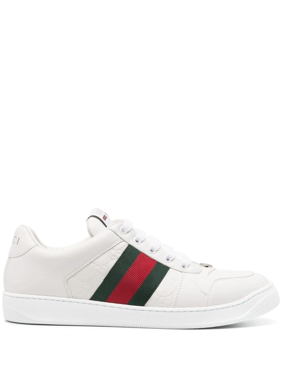 Sneakers Gucci albi din piele 'Screener' - Img 8