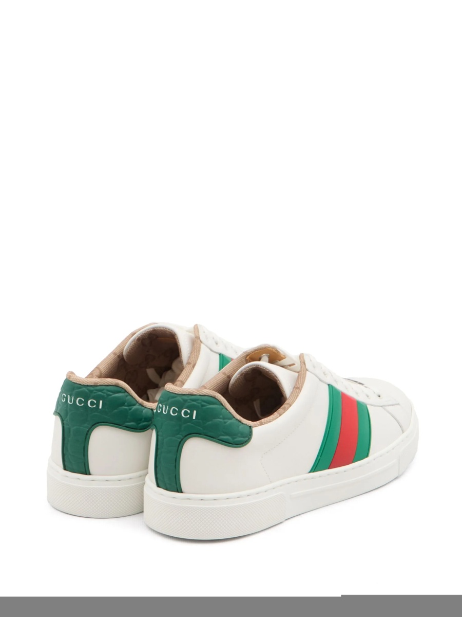 Sneakers Gucci albi din piele - Img 3