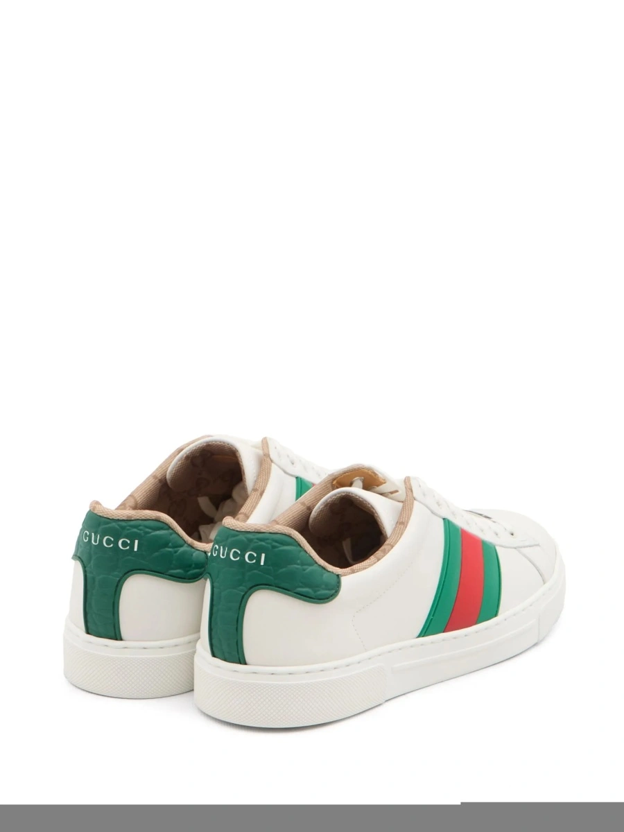 Sneakers Gucci albi din piele - Img 3