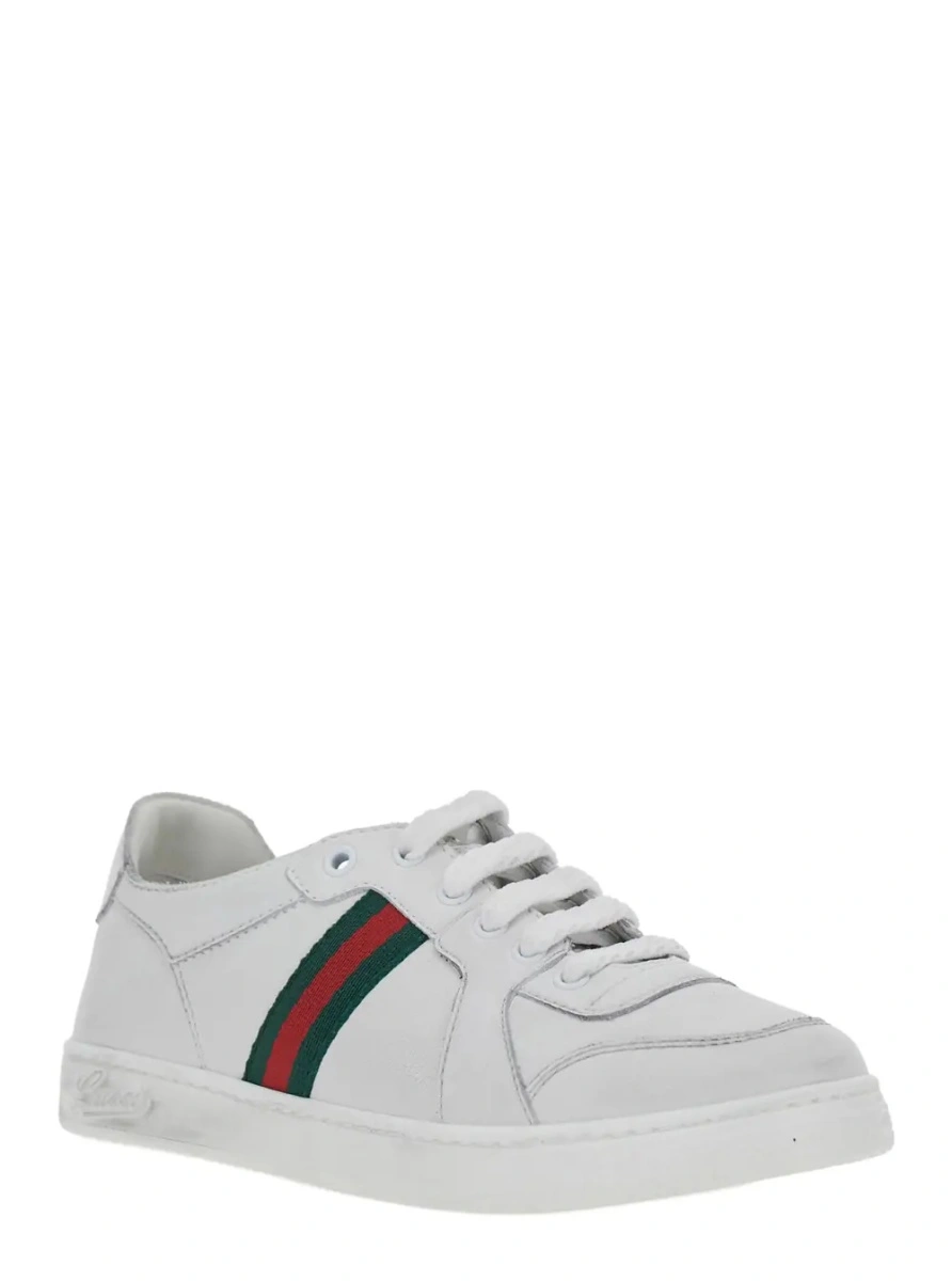 Sneakers Gucci albi din piele - Img 2