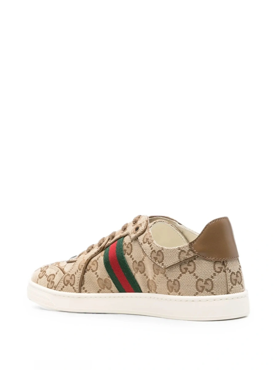 Sneakers Gucci bej din textil si piele - Img 6
