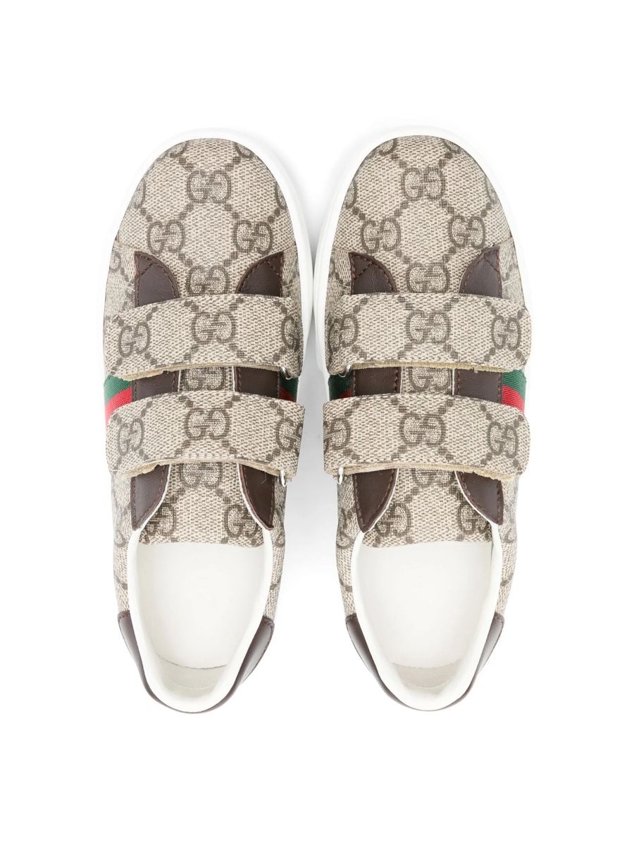 Sneakers Gucci maro din material textil si piele - Img 3