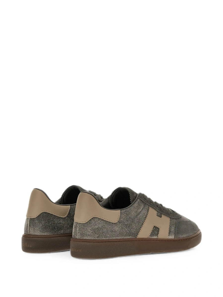 Sneakers Hogan gri din piele si piele intoarsa - Img 4
