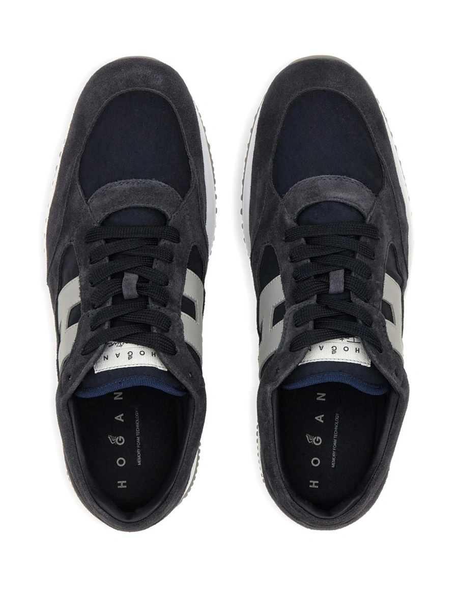 Sneakers Hogan interactive albastri din piele si poliamida - Img 3