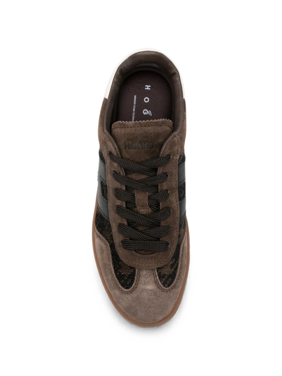 Sneakers Hogan maro din piele intoarsa si piele - Img 4