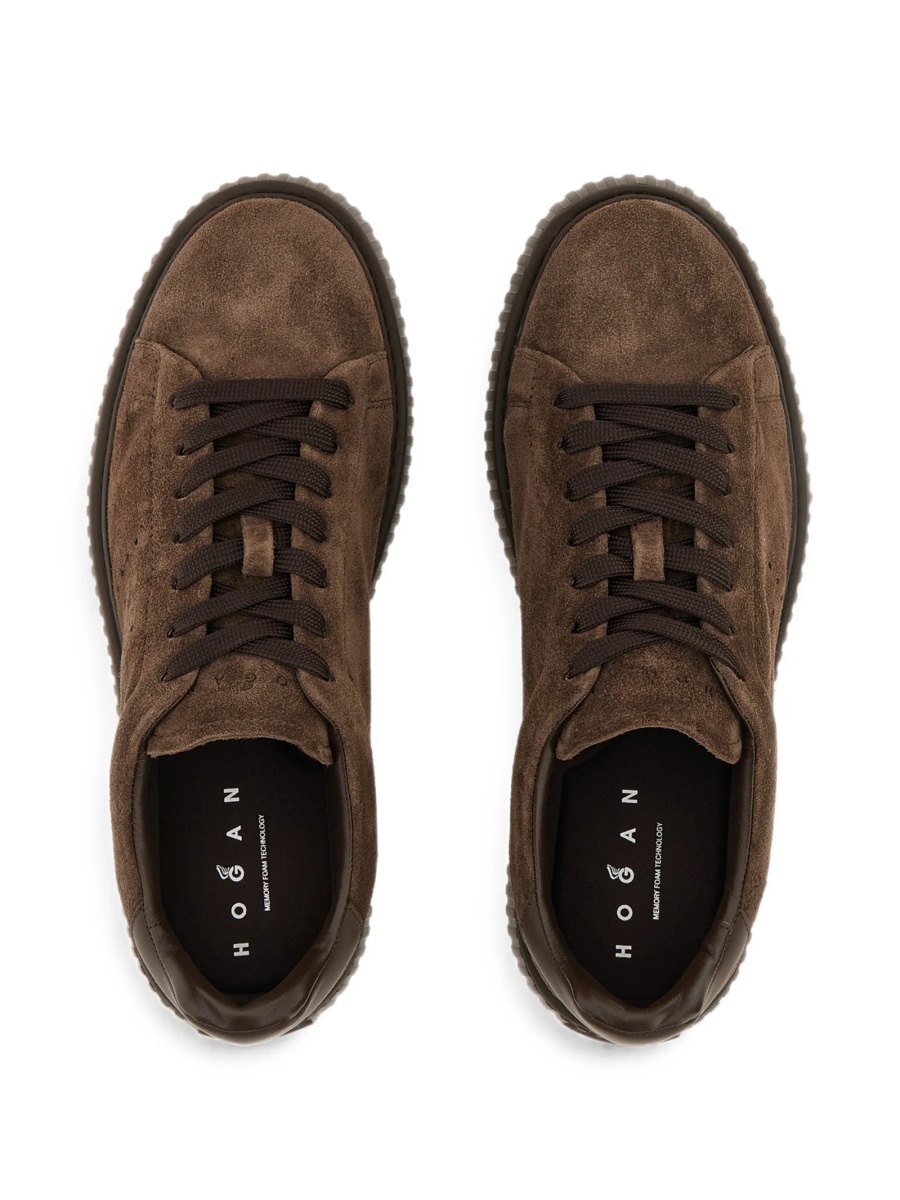 Sneakers Hogan maro din piele intoarsa - Img 3