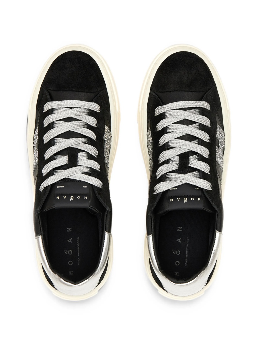 Sneakers Hogan negri din pvc si piele intoarsa - Img 3