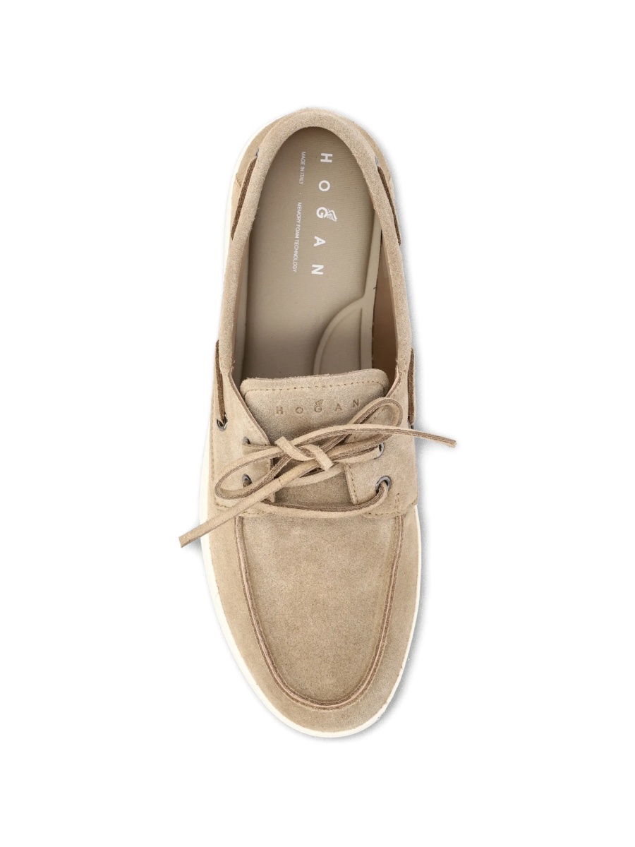 Sneakers Hogan neutri din piele intoarsa - Img 4