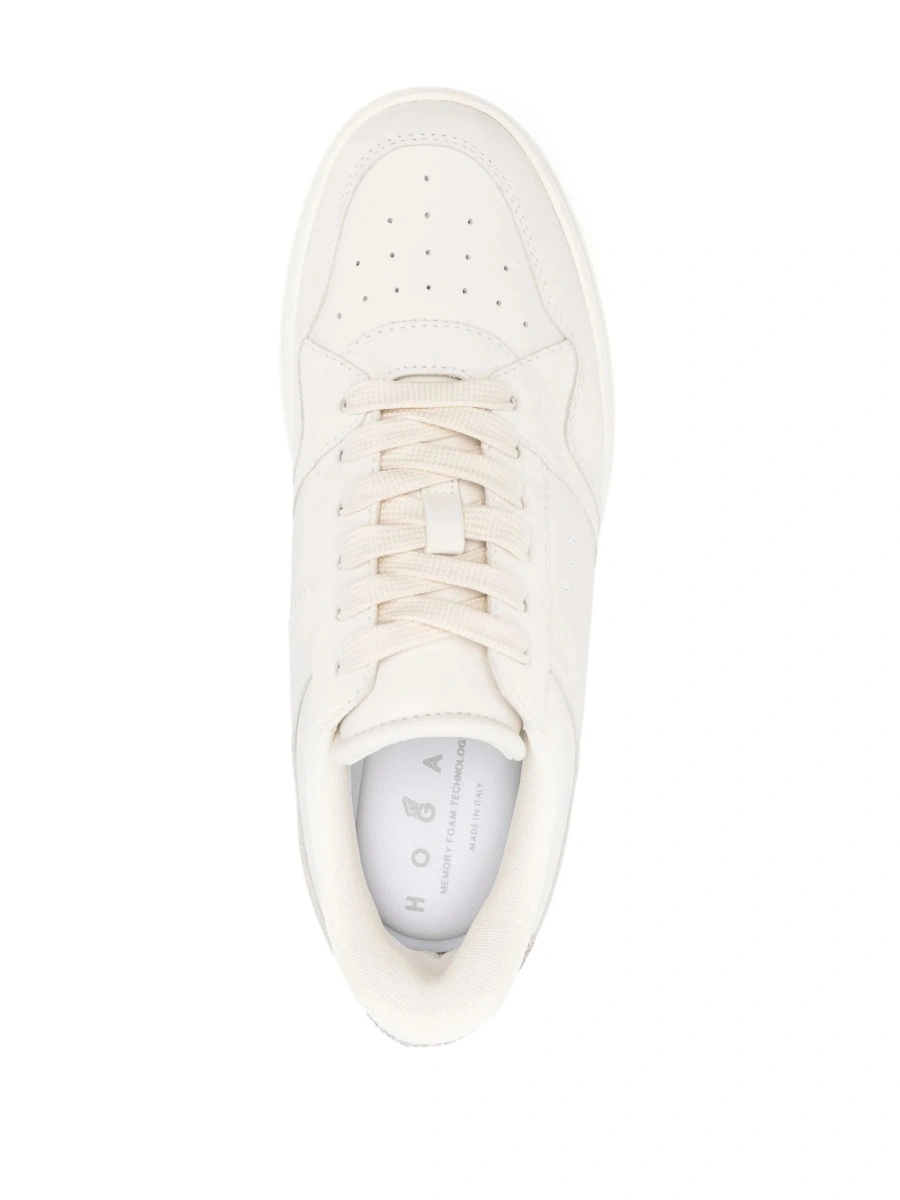 Sneakers Hogan neutri din piele - Img 4