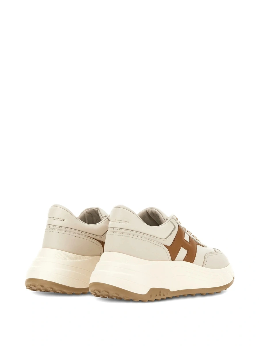 Sneakers Hogan neutri din piele - Img 3