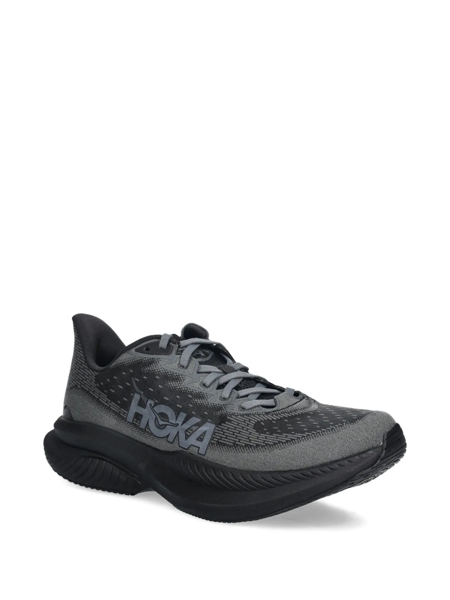 Sneakers Hoka One One gri din material textil - Img 2