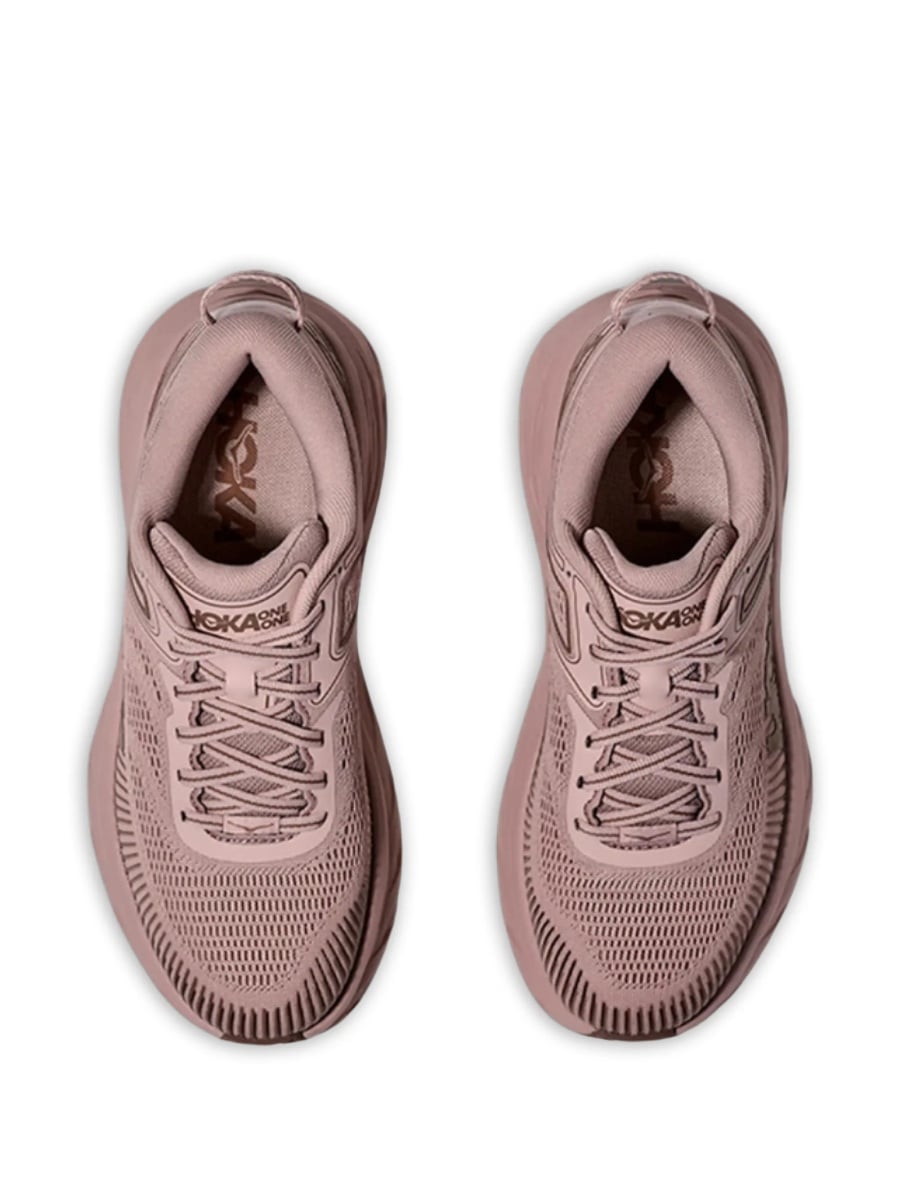 Sneakers Hoka One One roz din material textil - Img 4