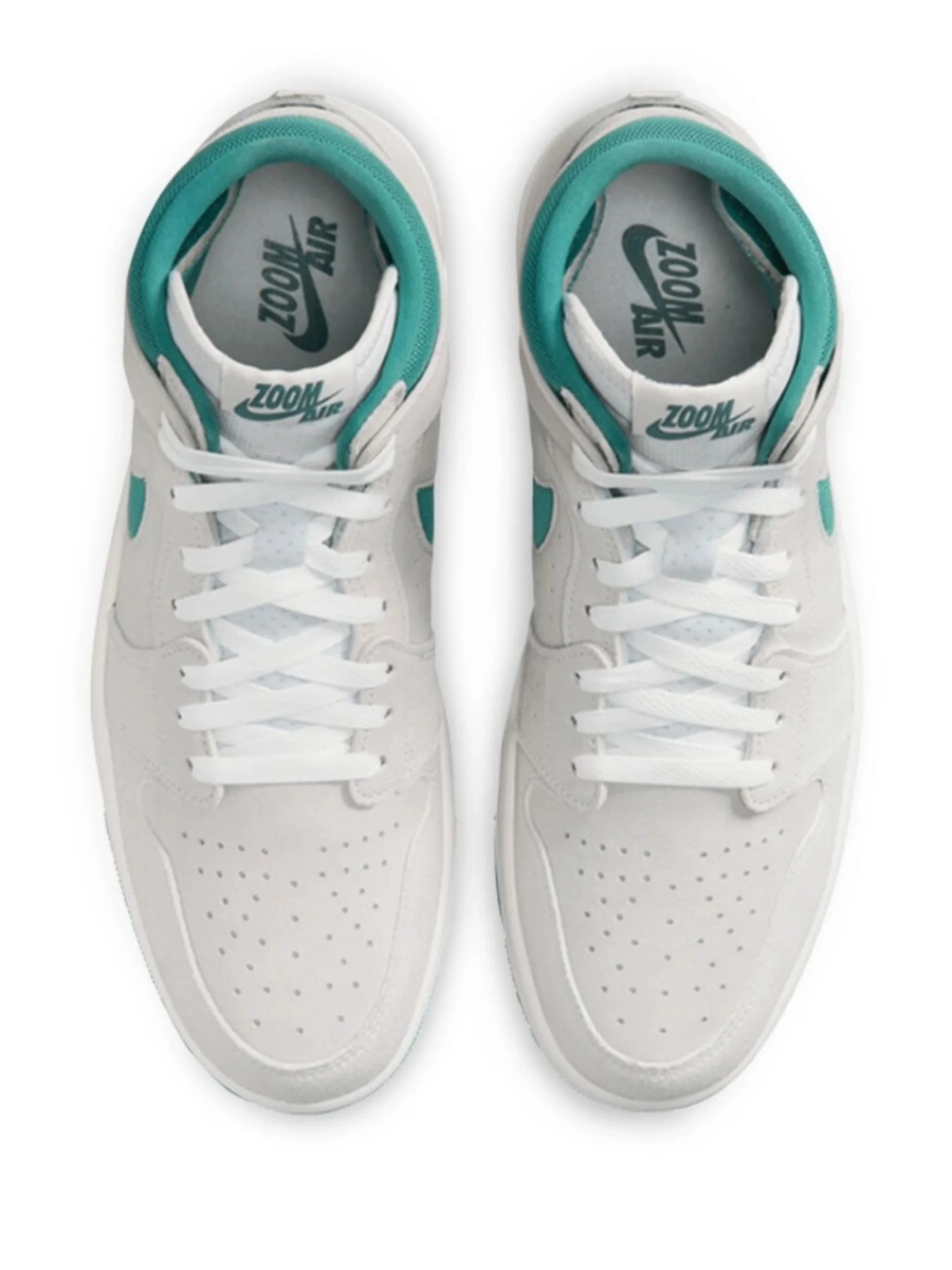 Sneakers Jordan air jordan 1 albi din material textil si piele intoarsa - Img 3