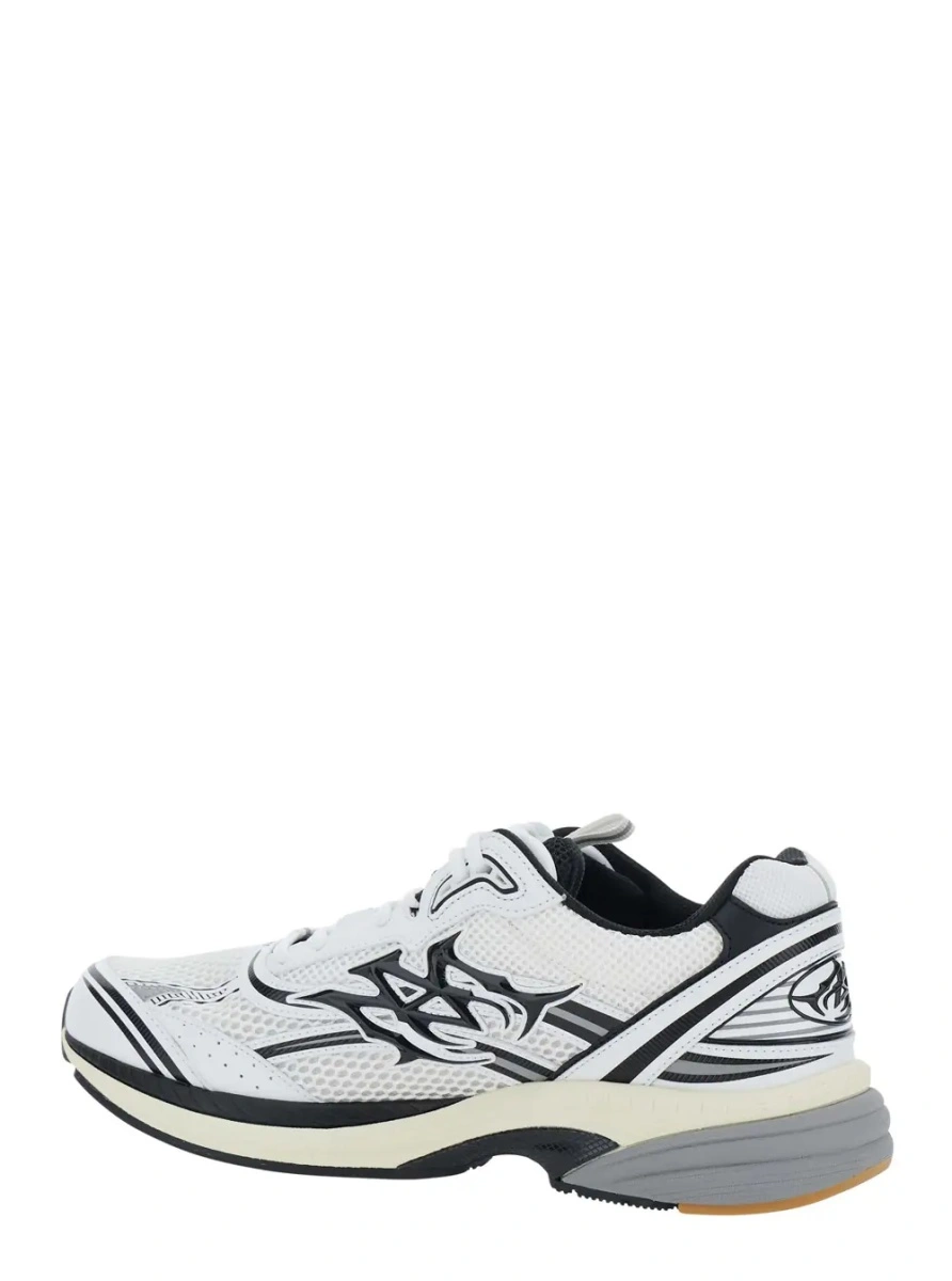 Sneakers 'M-Tech' white Sneakers with side logo patch in leather and fabric and leather for men - Img 3