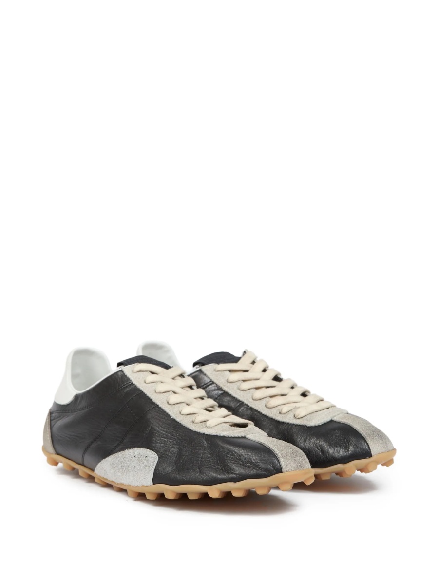 Sneakers Maison Margiela negri din piele si piele intoarsa - Img 2