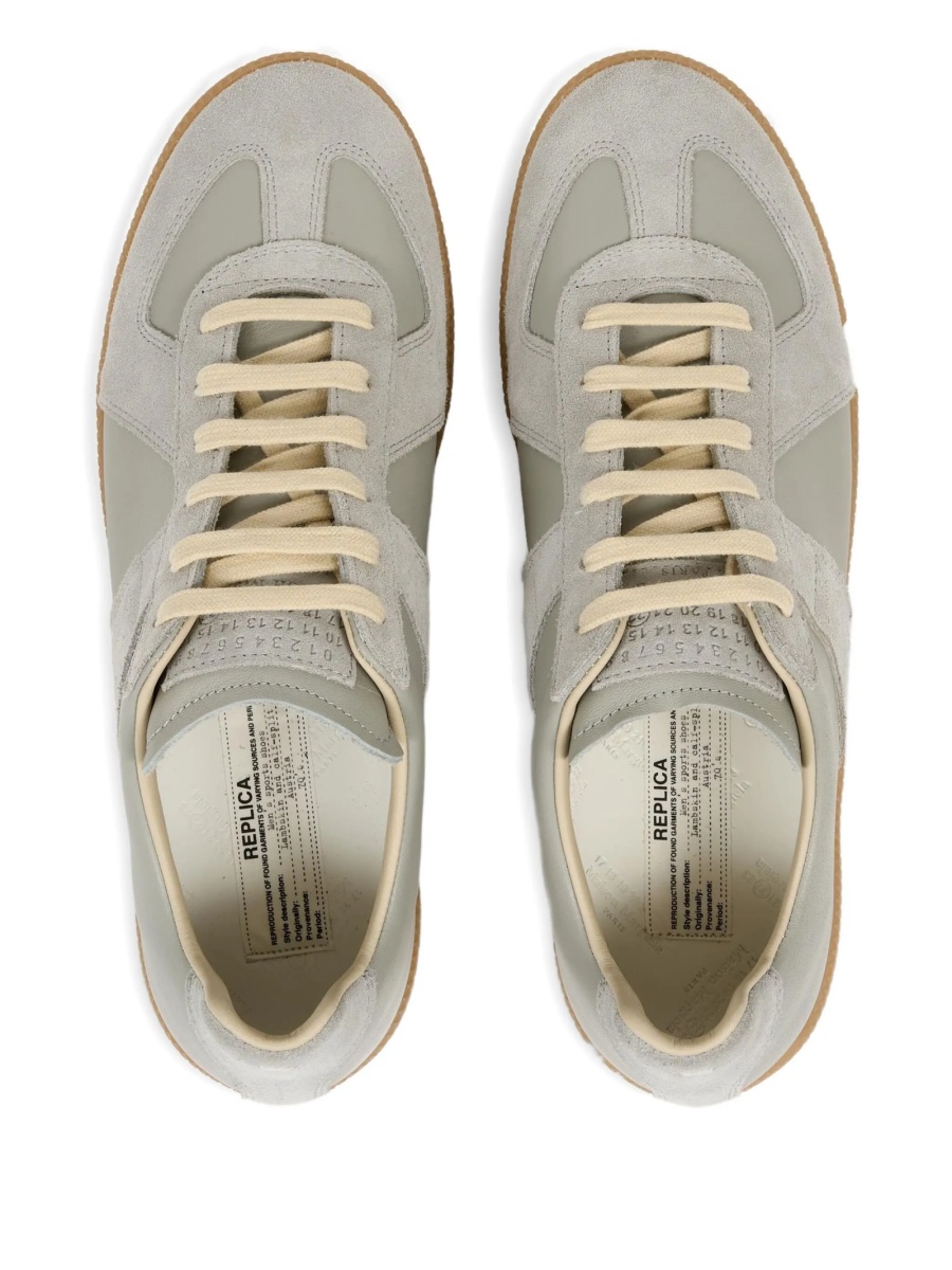 Sneakers Maison Margiela replica gri din piele si piele intoarsa - Img 4