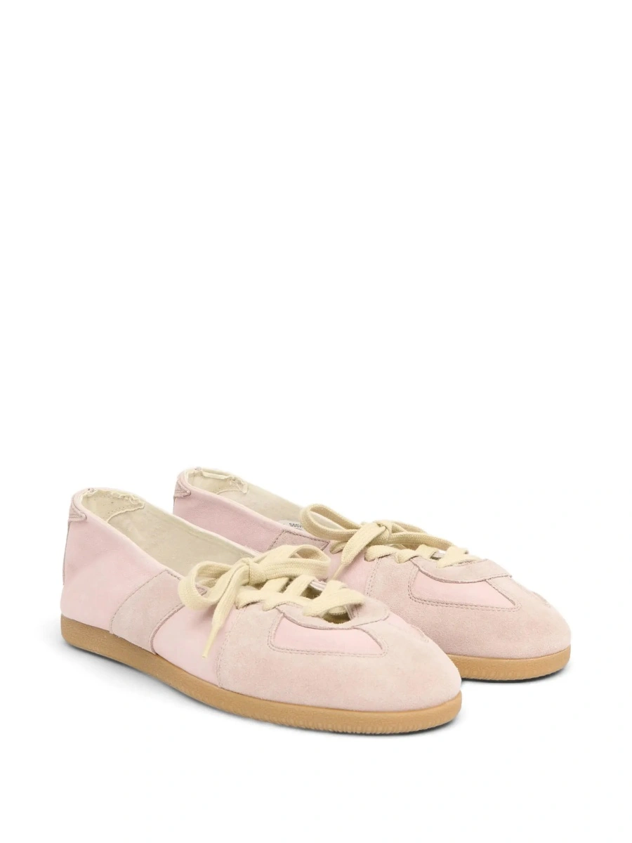 Sneakers Maison Margiela roz din piele si piele intoarsa - Img 5