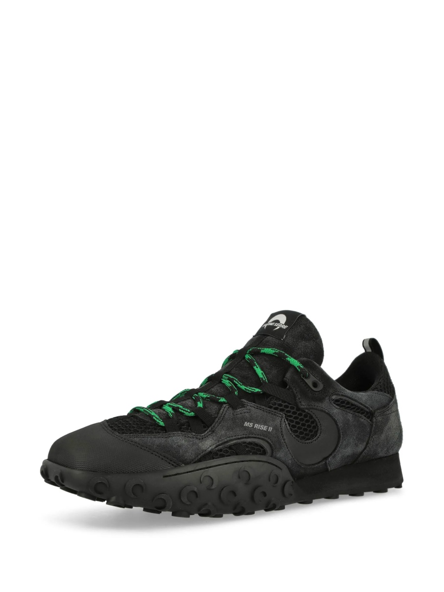 Sneakers MARINE SERRE crescent moon negri din plasa si piele intoarsa - Img 4