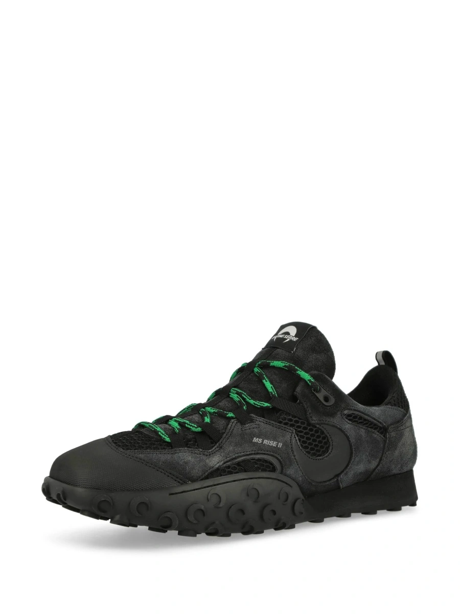 Sneakers MARINE SERRE crescent moon negri din plasa si piele intoarsa - Img 4