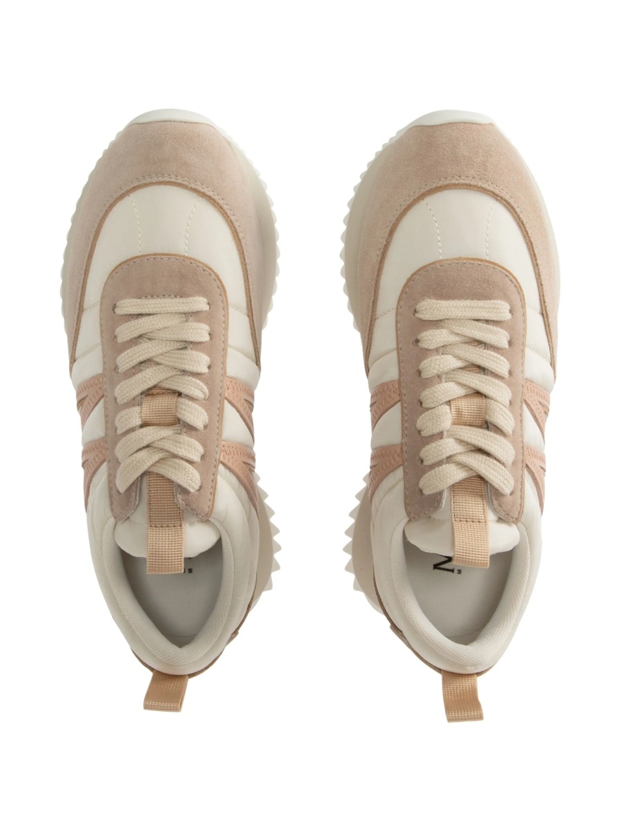 Sneakers Moncler albi din poliamida si piele intoarsa - Img 3
