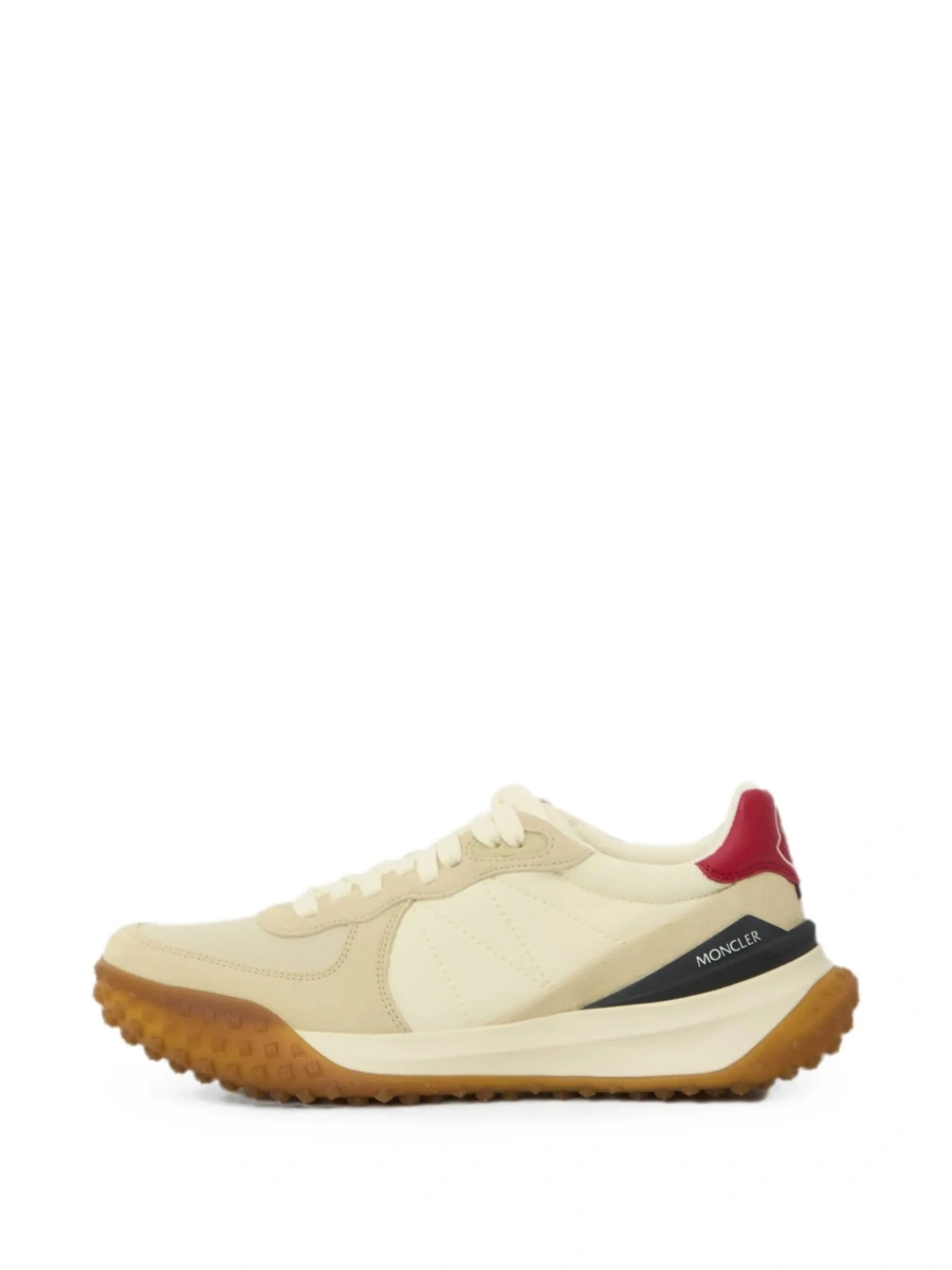 Sneakers Moncler bej din piele si material textil - Img 8