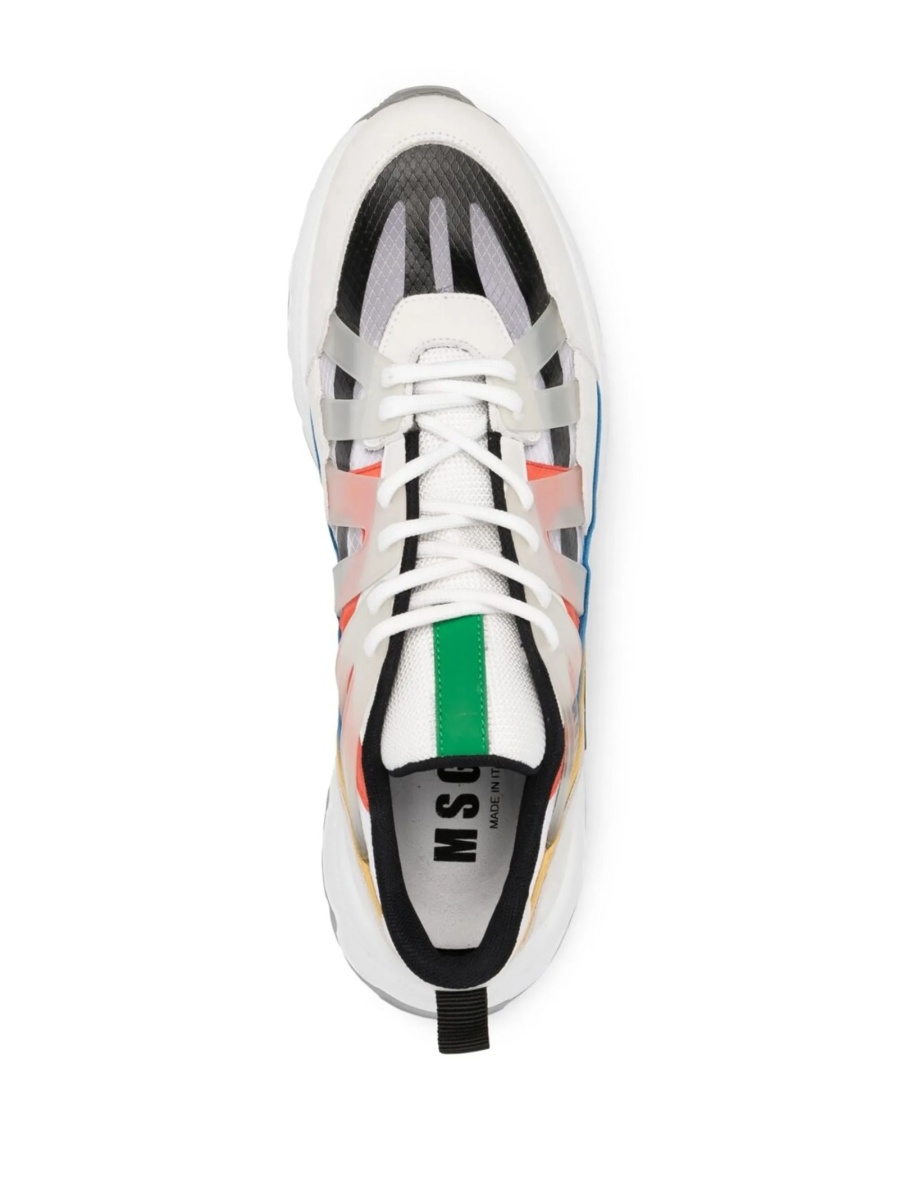 Sneakers MSGM gri din material textil si piele - Img 4