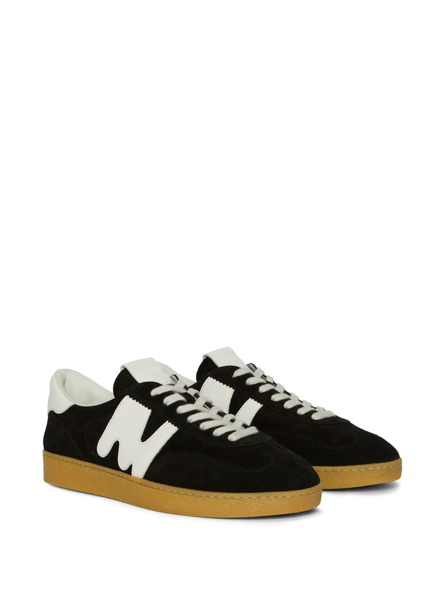 Sneakers MSGM negri din piele si piele intoarsa - Img 2
